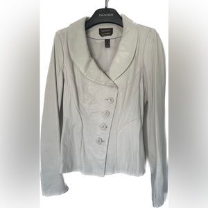 Danier double breasted white leather jacket